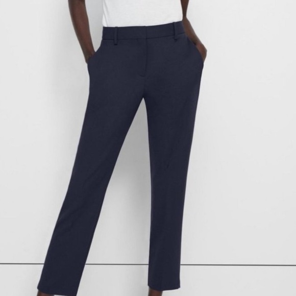 Theory Pants - Theory Navy Blue Straight Leg Dress Pants Trousers size 4